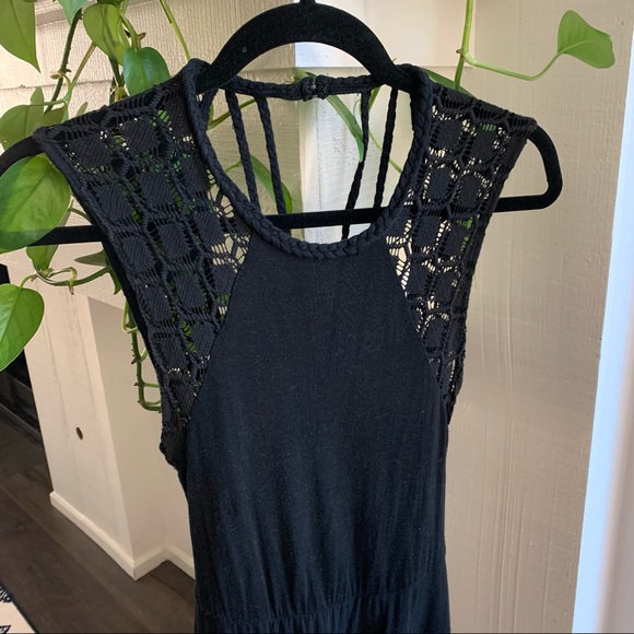 Free People Afternoon Delight Crochet Black Maxi - Picture 3 of 9